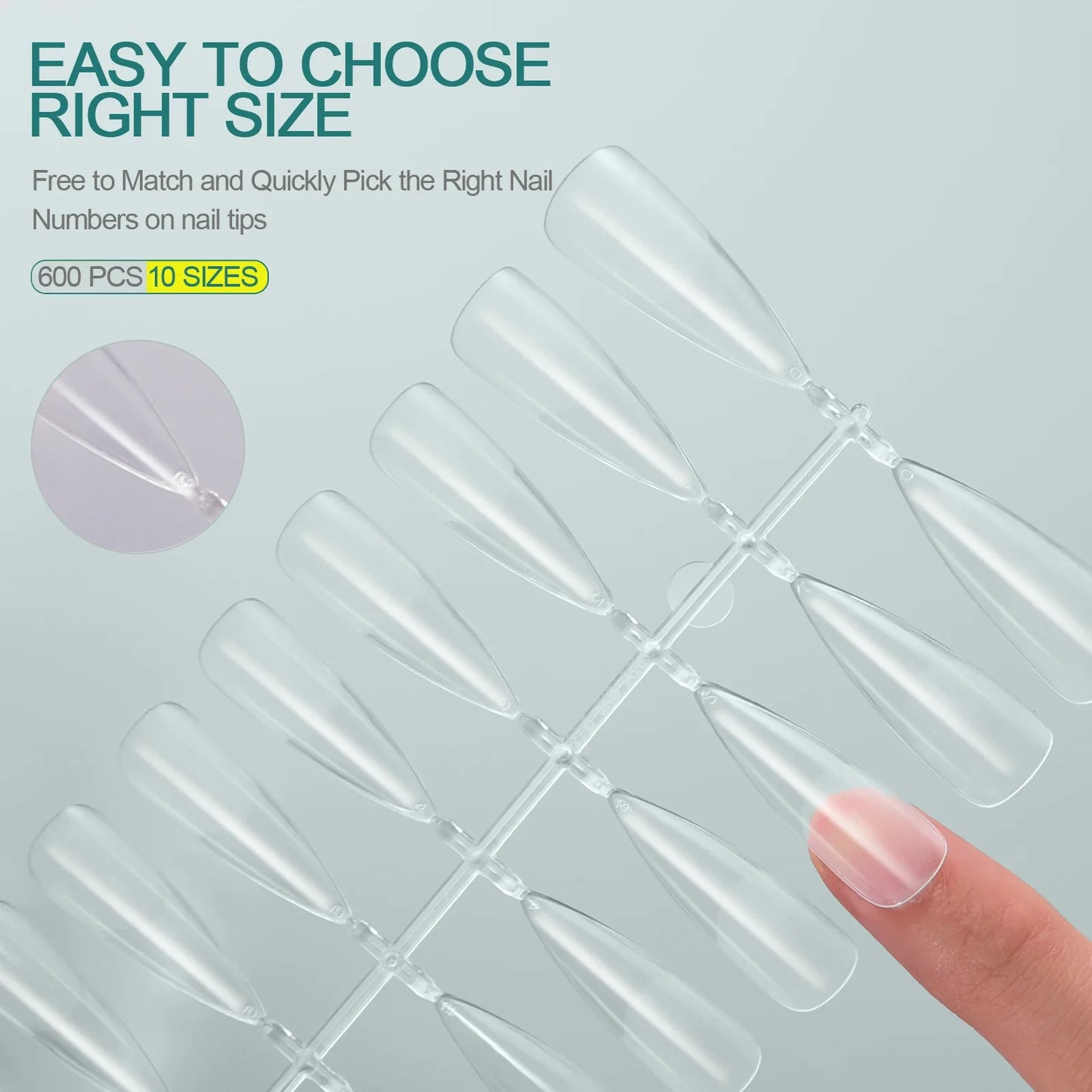 Nailpop 120pcs Acrylic Nails Fake Capsule Short Almond Coffin Square