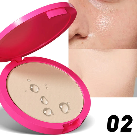Natural Matte Pressed Powder Oil Control Brighten Whitening Face Base