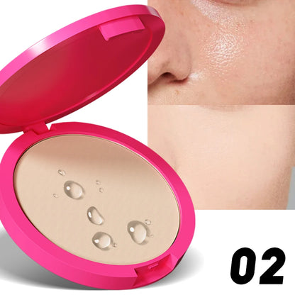 Natural Matte Pressed Powder Oil Control Brighten Whitening Face Base