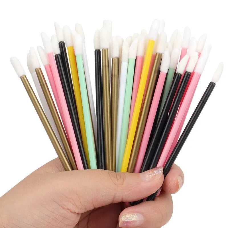 50 Pcs Disposable Lip Brush Makeup Tools Hollow Lip Wands Nylon Lip