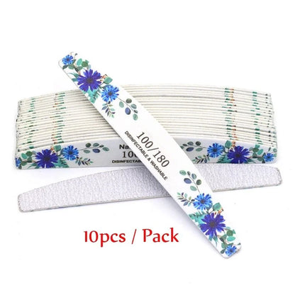 10Pcs Lot Professional Nail Files 100/180 Griting Wood Strong