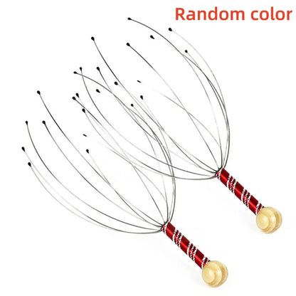 1Pc/2Pcs Handheld Head Massager Stainless Steel Engraved Head Massager