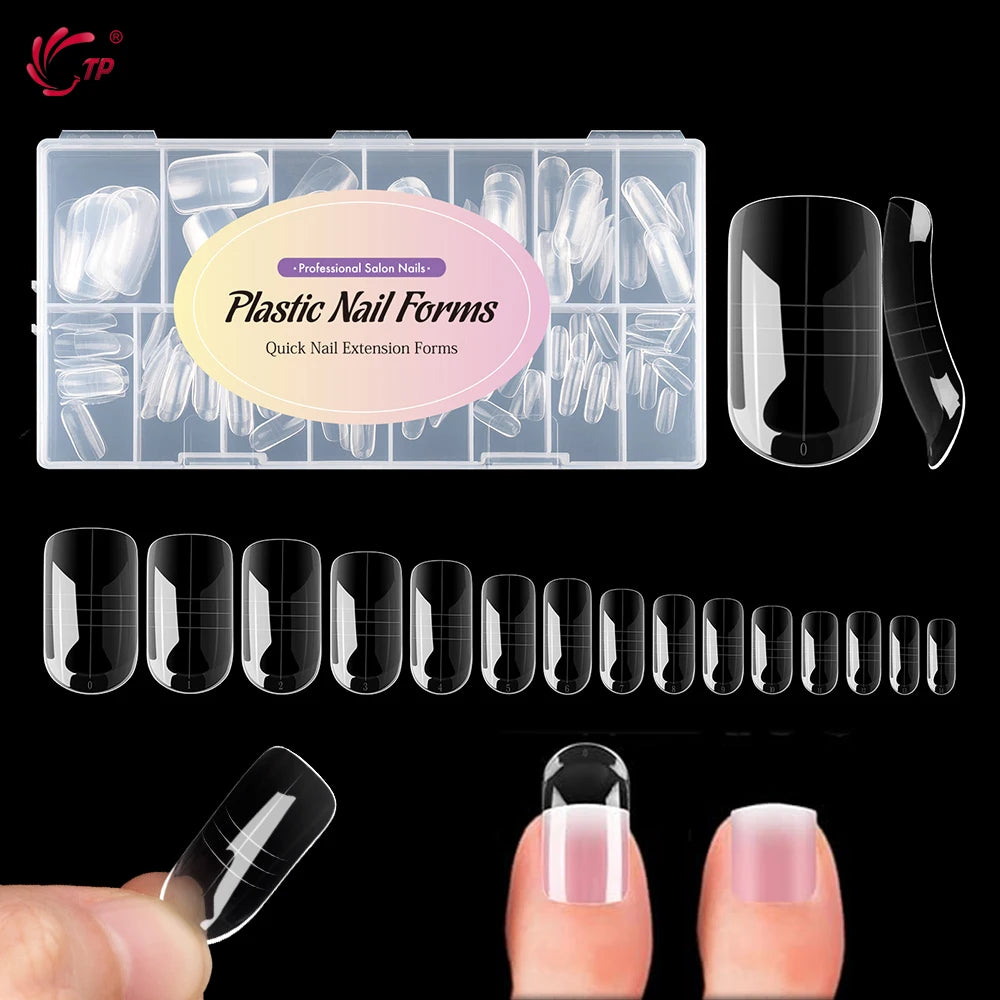 TP 150Pcs Toe Dual Nail Forms for Poly Extension Gel Toenail Dual