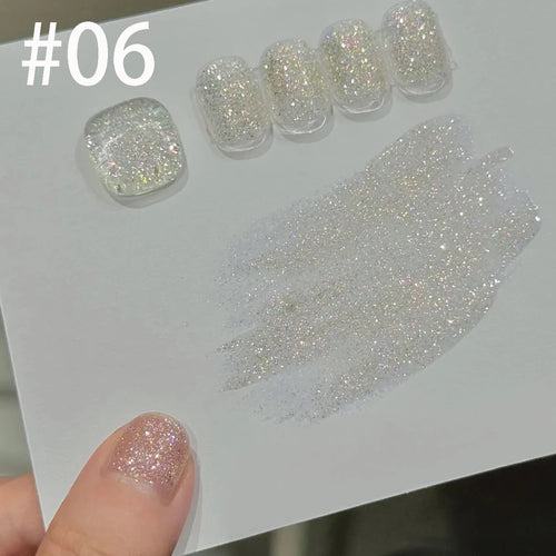 10ml 1-12pcs Gold Sparkling Platinum Nail Gel Polish Glitter Long