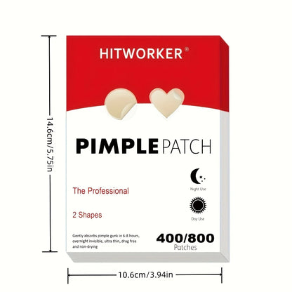 400/800pcs HITWORKER Hydrocolloid Acne Patches, 2 Sizes, Day & Night