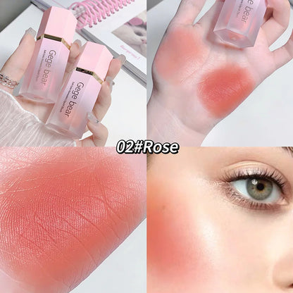 Gege Bear Liquid Blush Cream 6 Colors Smooth Velvet Matte Pink Blusher