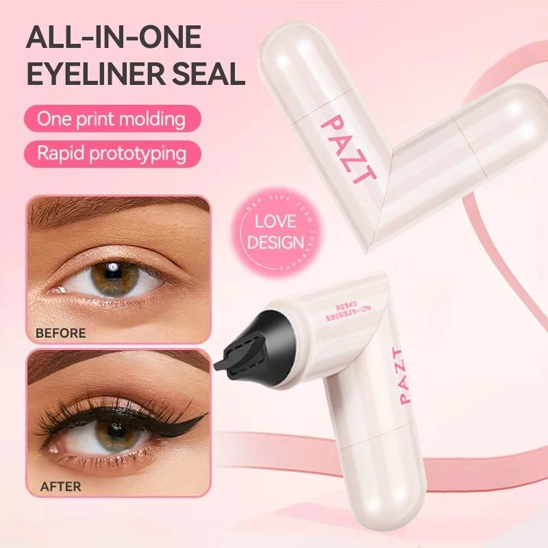 Rotating Eyeliner Stamp Pen, Long-Lasting Waterproof &