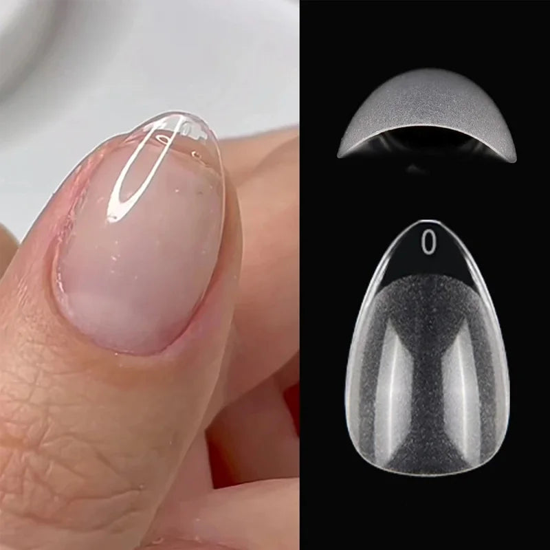 120pcs XXS Extra Short Almond Coffin Nail Tips Half Matte Pre-filed