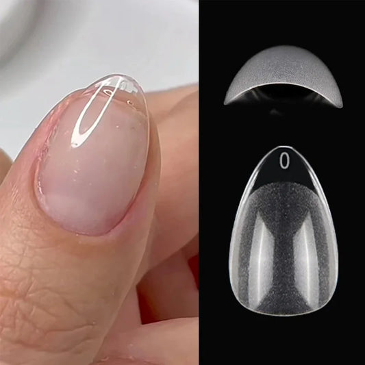 120pcs XXS Extra Short Almond Coffin Nail Tips Half Matte Pre-filed