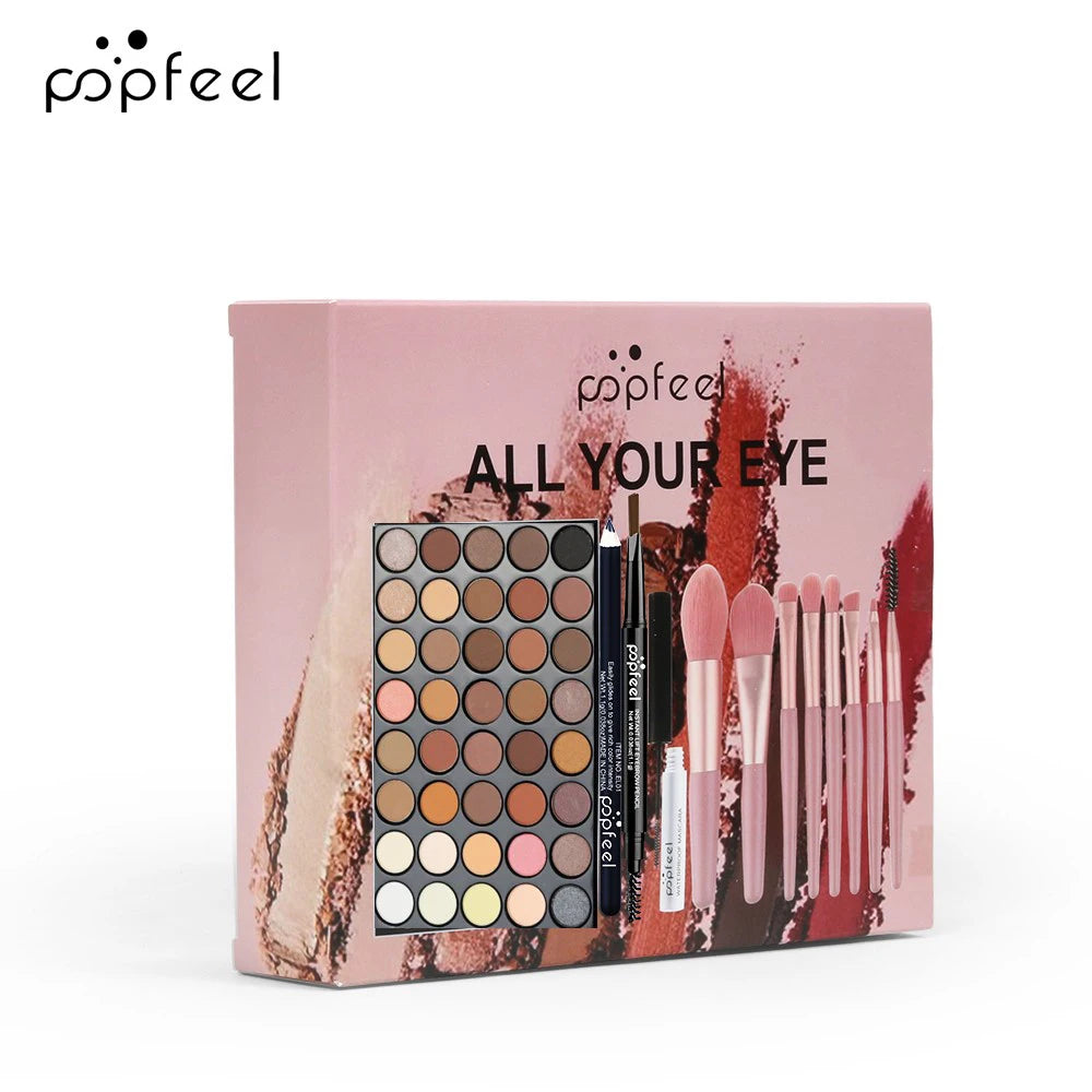 POPFEEL Eye Makeup Set 40 Color Eyeshadow Palette Eyebrow Pencil