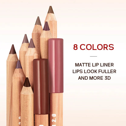 Matte Lip Liner- Long-Lasting, Smooth Application, Easy to Color,