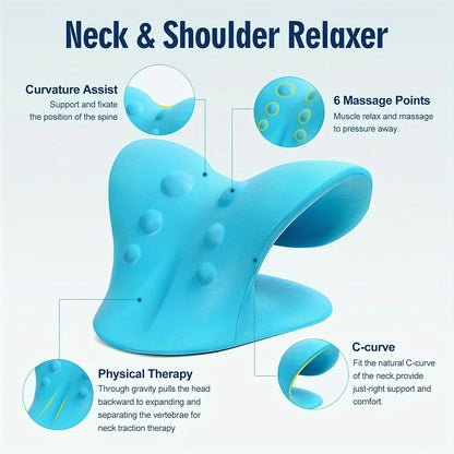 C-Shaped Pillow Neck and Shoulder Relaxer, Cervical Traction Device