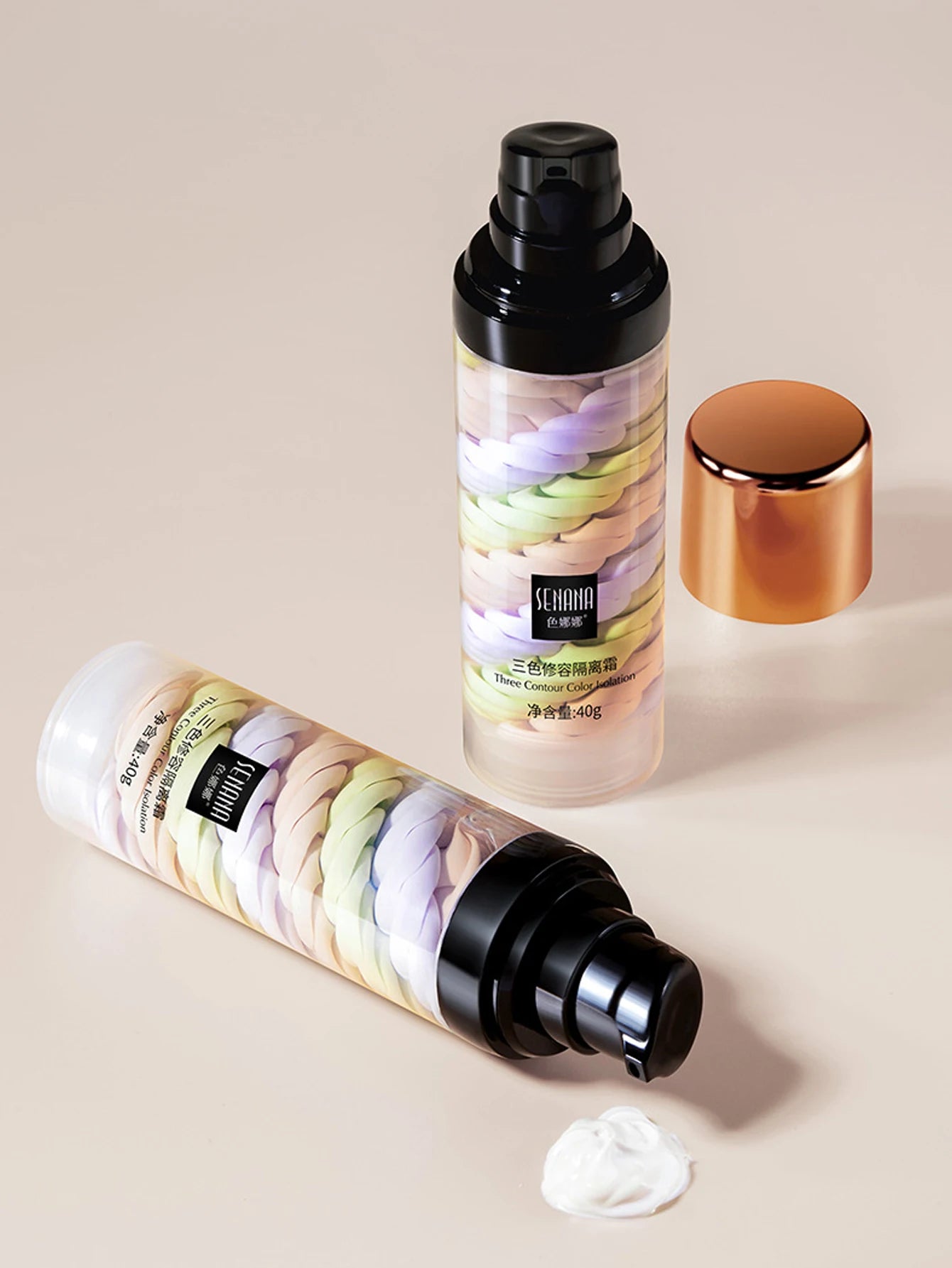Three color press release cream concealer isolate makeup facial base