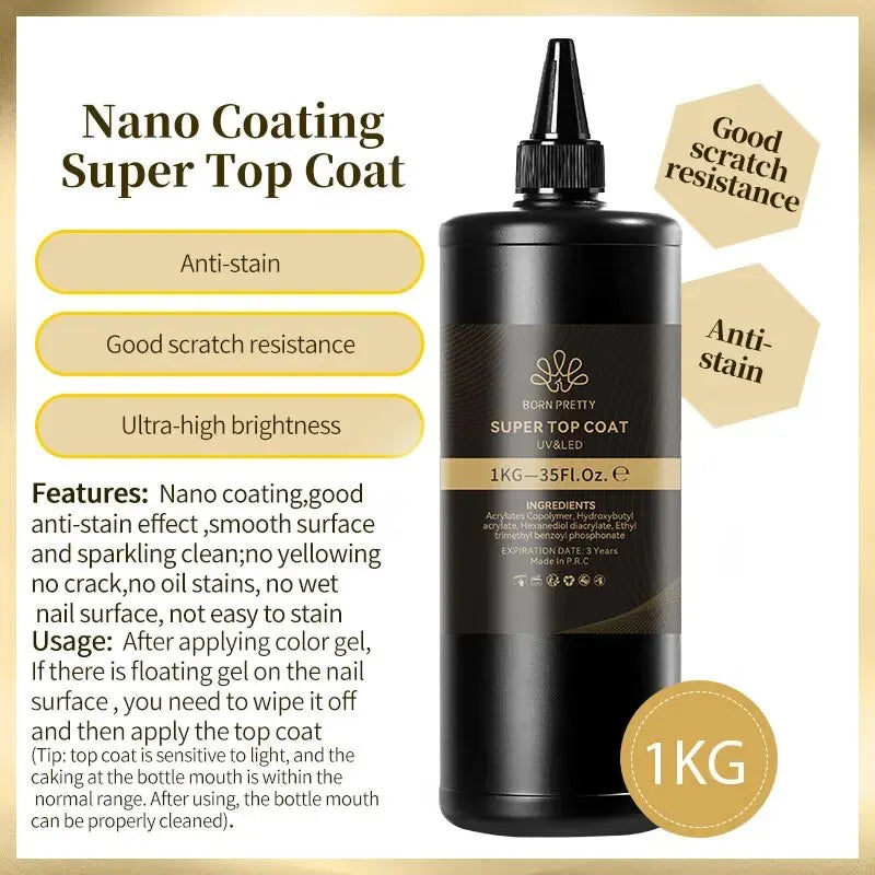 BORN PRETTY 250g Super Top Coat Professional Nail Art Soak Off Top