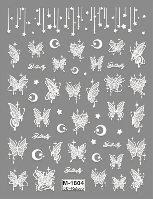 5D Nail Art Stickers Love Hearts Stars French Nail Art Design
