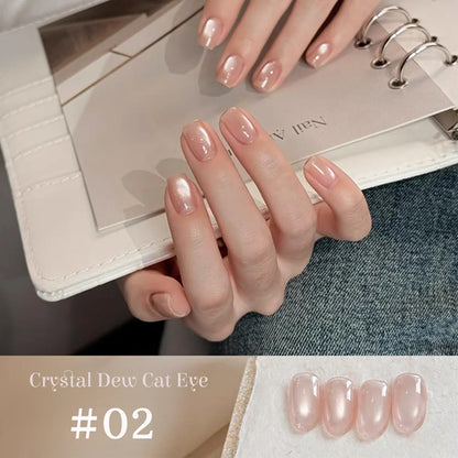 1-9pcs TC Flow Light White Cat Eye Gel Nail Polish Ultra Shine Soak