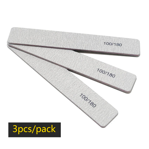 Lurayee Nail File Buffer 100/180 Grit Half Moon Double Side Sandpaper