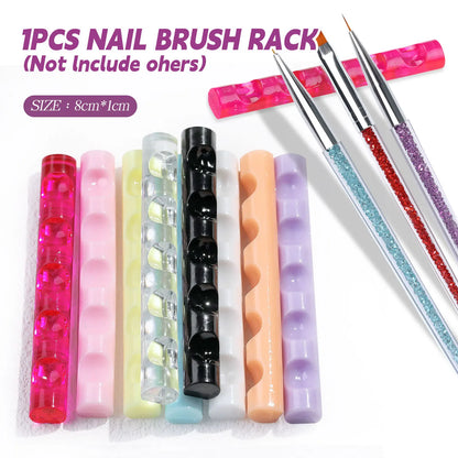 5 Grids Acrylic Clear Nail Brush Shelf Portable Mini crystal Painting