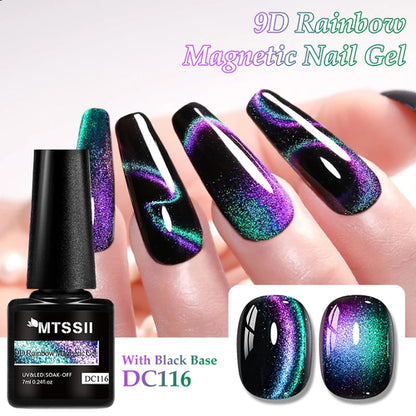 9D Rainbow Cat Magnetic Gel Nail Polish Chameleon Galaxy Effect