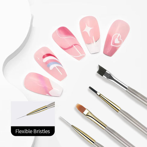 1/2PCS French Plaid Nail Art Brushes Set - Line Grid Pattern Drawing