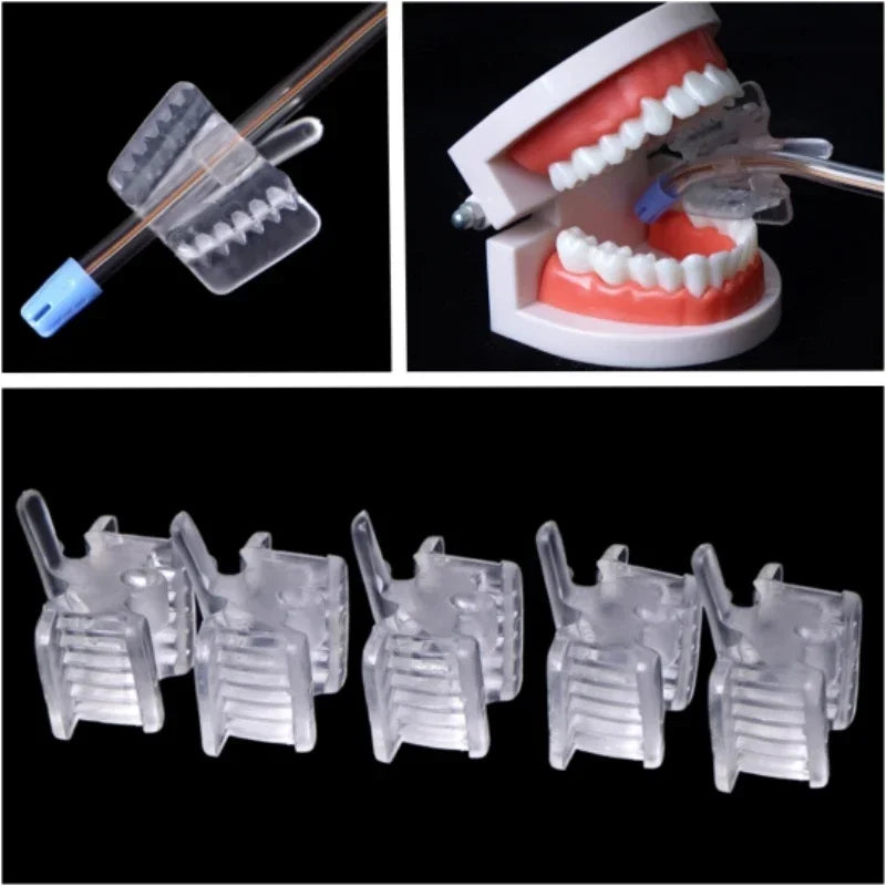 5pcs Dental Silicone Bite Block with Saliva Ejector Hole Mouth Opener