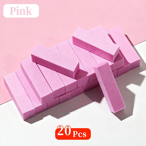 LINMANDA 5/20Pcs White Nail Buffer Block 4 Way Professional Nail Files