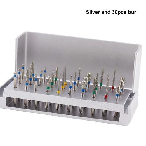 30Pcs/Set Dental Burs Kit With 30Pcs Burs High Speed Handpiece burs
