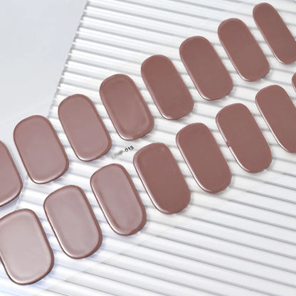16Tips Semi-Cured Gel Nail Sticker Pure Color UV/LED Lamp Gel Nail