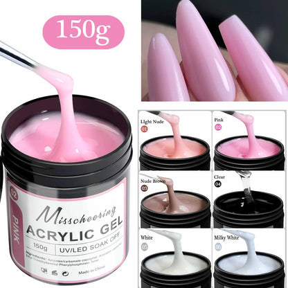 1Jar 150g Poly Nail Gel UV LED Cured Builder Nail Gel Acrylic Crystal