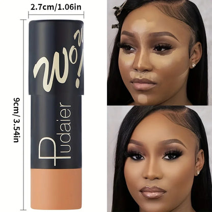 2-in-1 Foundation & Concealer Stick, Waterproof Long Wear, Full Cover,