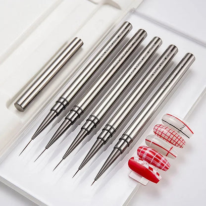 5PCS Nail Art Liner Brushes Hand Painted Brush Acrylic UV Gel Colours