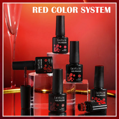 LILYCUTE 5Pcs/Set 7ML Red Brown Nail Gel DIY Nail Art Semi Permanent