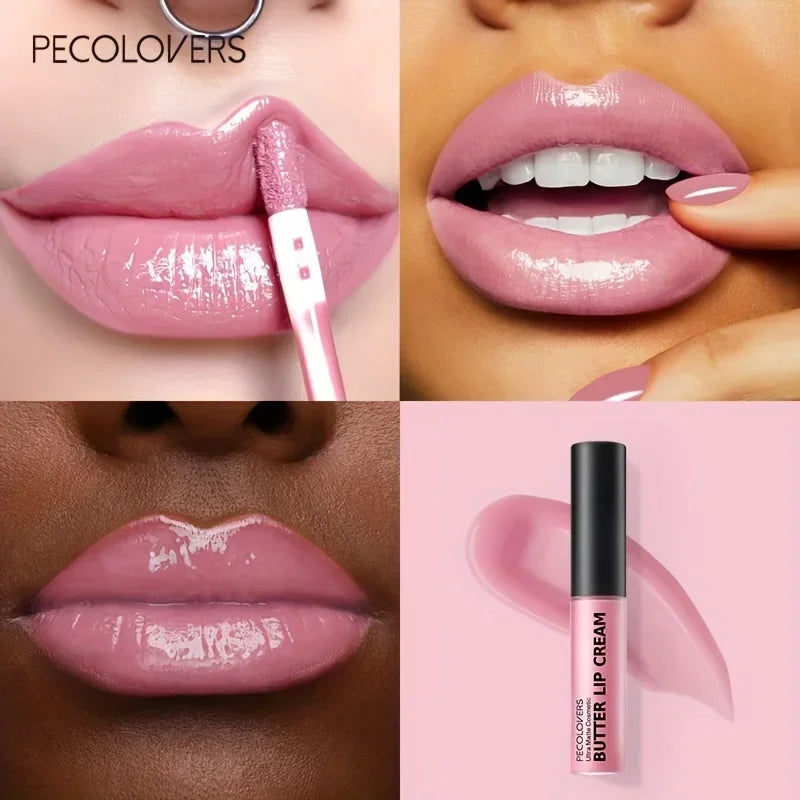 1PC Butter Gloss Non-Sticky Lip Gloss Long Lasting Nude Lip Makeup