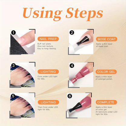 TARTU 6pcs 8ml Cat Eye Gel Nail Polish Set, 6 Colors Gel Polish Kit,