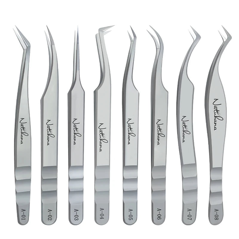 Stainless Steel Eyelash Extensions Tweezers Lash Artists High