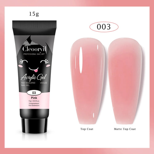 15ml Solid Extension Gel Nail Build Poly Nail Acrylic Gel Crystal