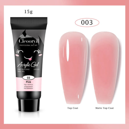15ml Solid Extension Gel Nail Build Poly Nail Acrylic Gel Crystal