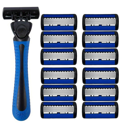 6-layer razor blade, men's stainless steel blade, classic water washed