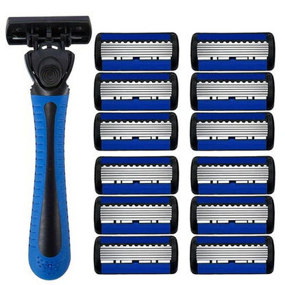 6-layer razor blade, men's stainless steel blade, classic water washed