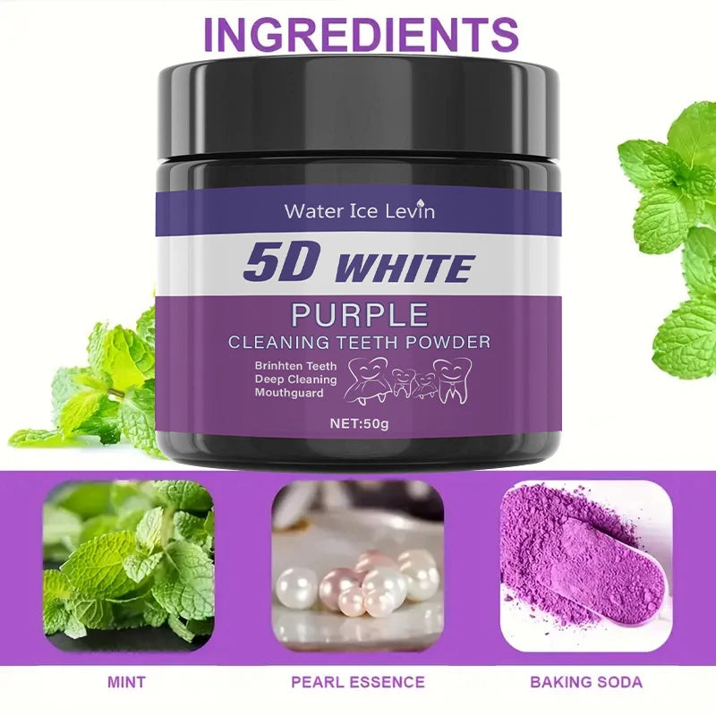 Purple Teeth Cleaning Powder - Sulfate-Free, Deep Cleaning and