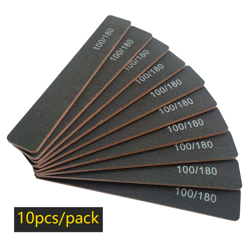 Lurayee Nail File Buffer 100/180 Grit Half Moon Double Side Sandpaper