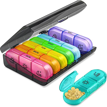 7 Days Pill Medicine Box Weekly Tablet Holder Storage Organizer