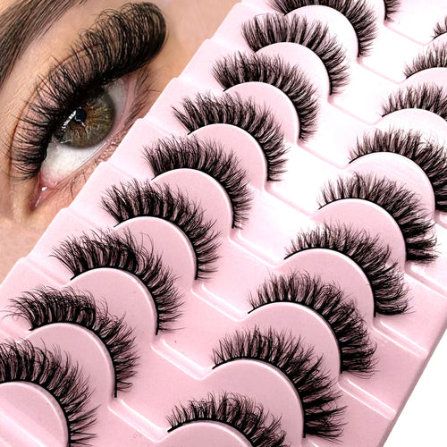 MKYDCG New 10 pairs 3D Mink Lashes Faux Mink Fluffy Lash Soft Full