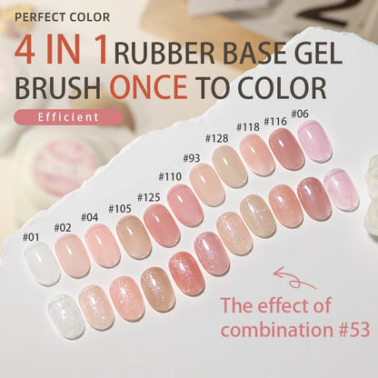 PERFECT COLOR  4-in-1 Builder Nail Gel,20g 12 Colors Rubber Base Gel