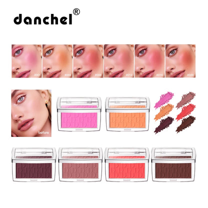 6 Colors Matte Embossed Blush Rosy Blusher Facial Blush Powder High