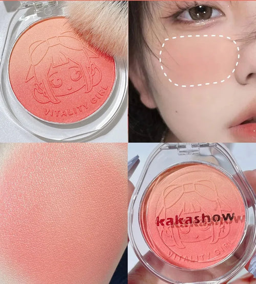 Dual Gradient Blush Highlights Natural Nude Makeup Brightening Cheek