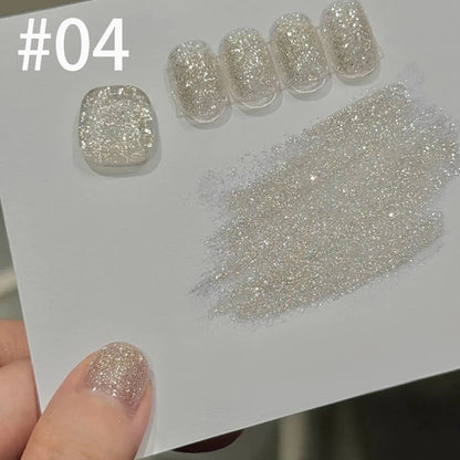 10ml 1-12pcs Gold Sparkling Platinum Nail Gel Polish Glitter Long