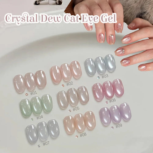 1-9pcs TC Flow Light White Cat Eye Gel Nail Polish Ultra Shine Soak
