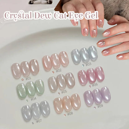 1-9pcs TC Flow Light White Cat Eye Gel Nail Polish Ultra Shine Soak