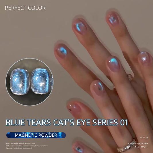 PERPECT COLOR Blue Tears Cat Eye Series, 3 Colors 1pc/3g Unique Blue